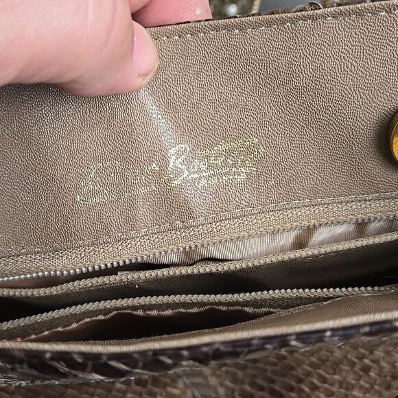 Vintage Robert Bestien Snakeskin Patterned Brown Purse Bag - Picture 9 of 9